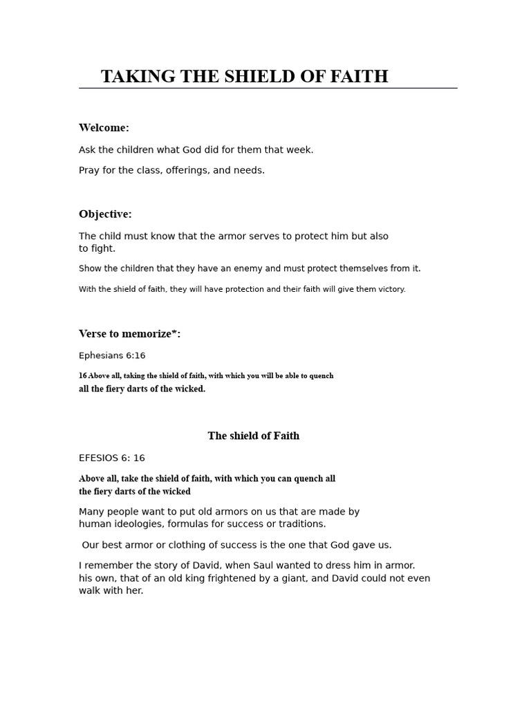 Taking The Shield of Faith PDF Anointing David