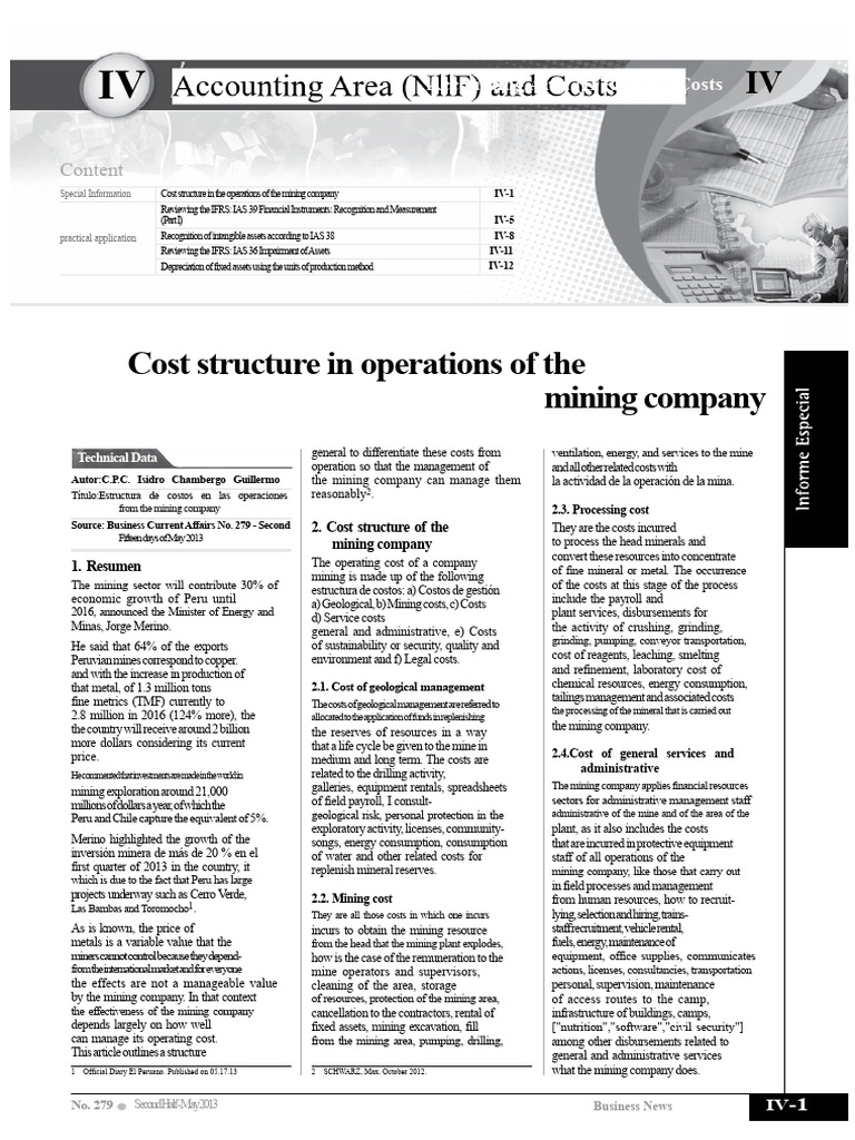 Mining Company Cost Structure Analysis | PDF | Cost Of Goods Sold | Mining