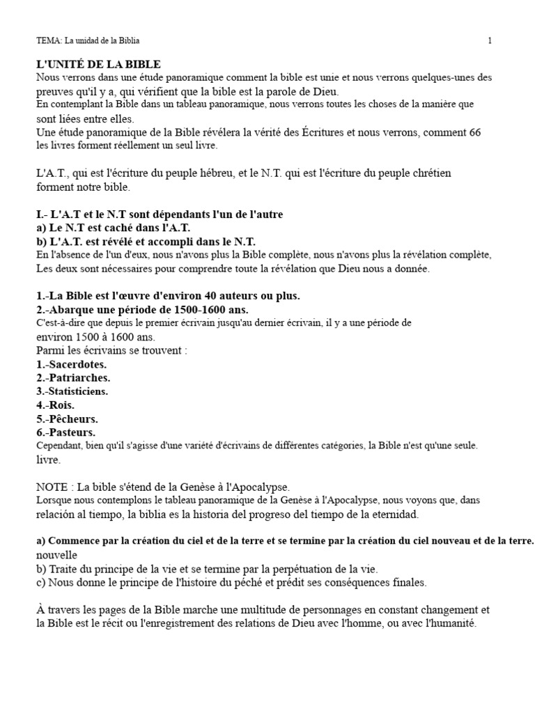Unité et cohérence de la Bible | PDF | Livres des Rois | Jésus