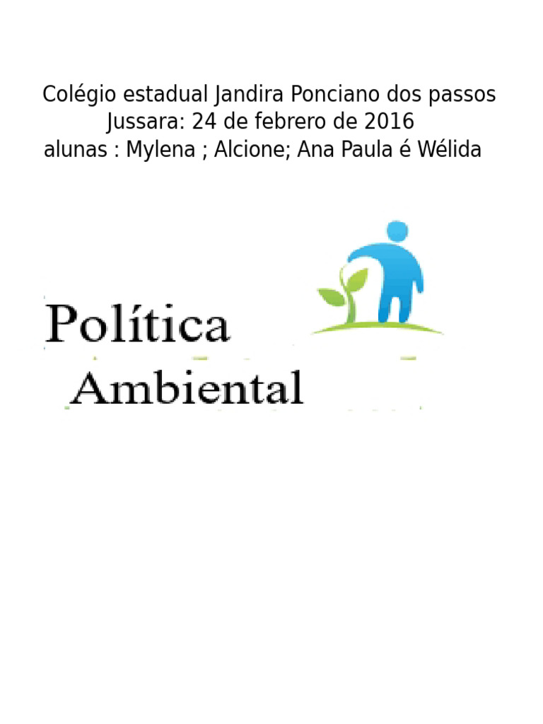 Política Ambiental | PDF | Política de medio ambiente | Entorno natural