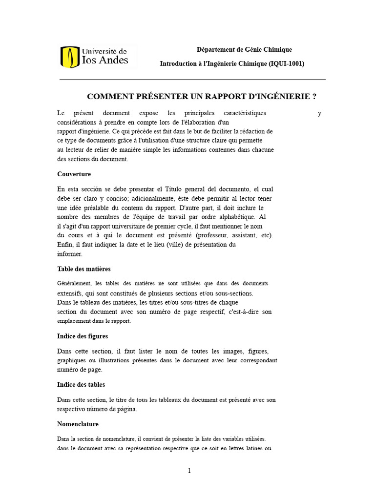 Guide de Rédaction d'un Rapport d'Ingénierie | PDF | Modèle mathématique