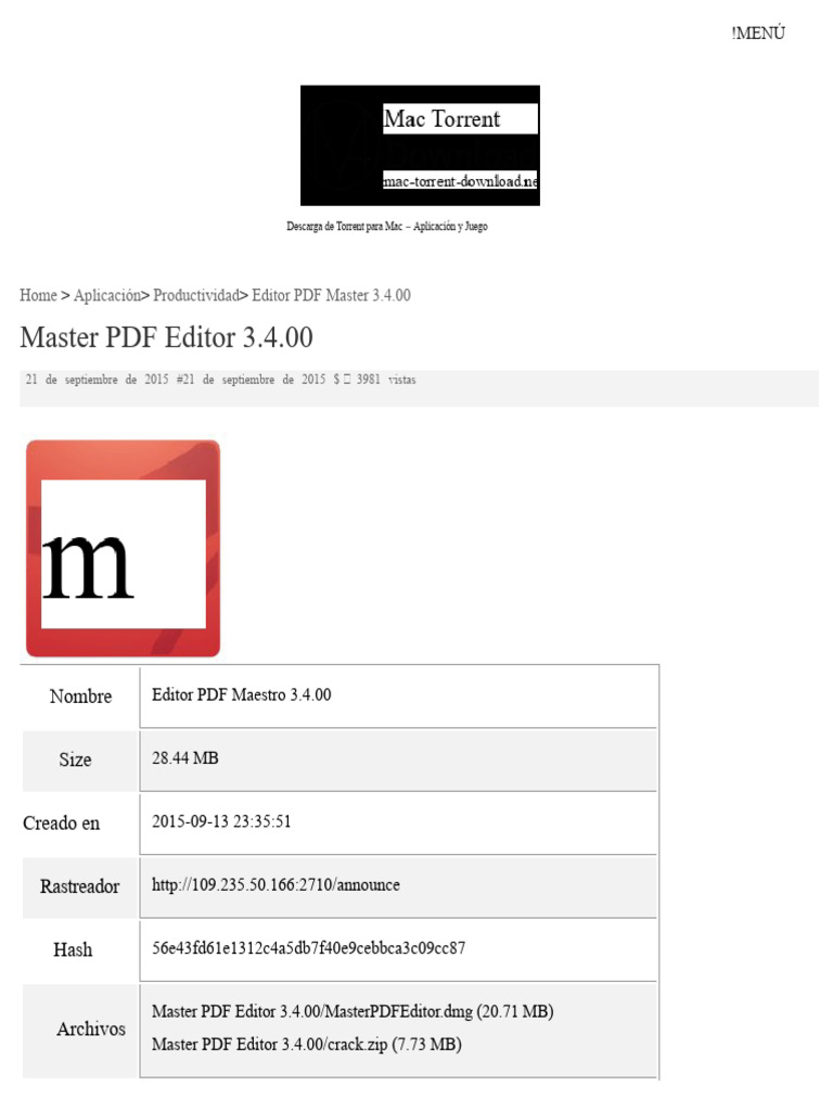 Descarga Master PDF Editor 3.4 para Mac | PDF | Ingeniería de software ...