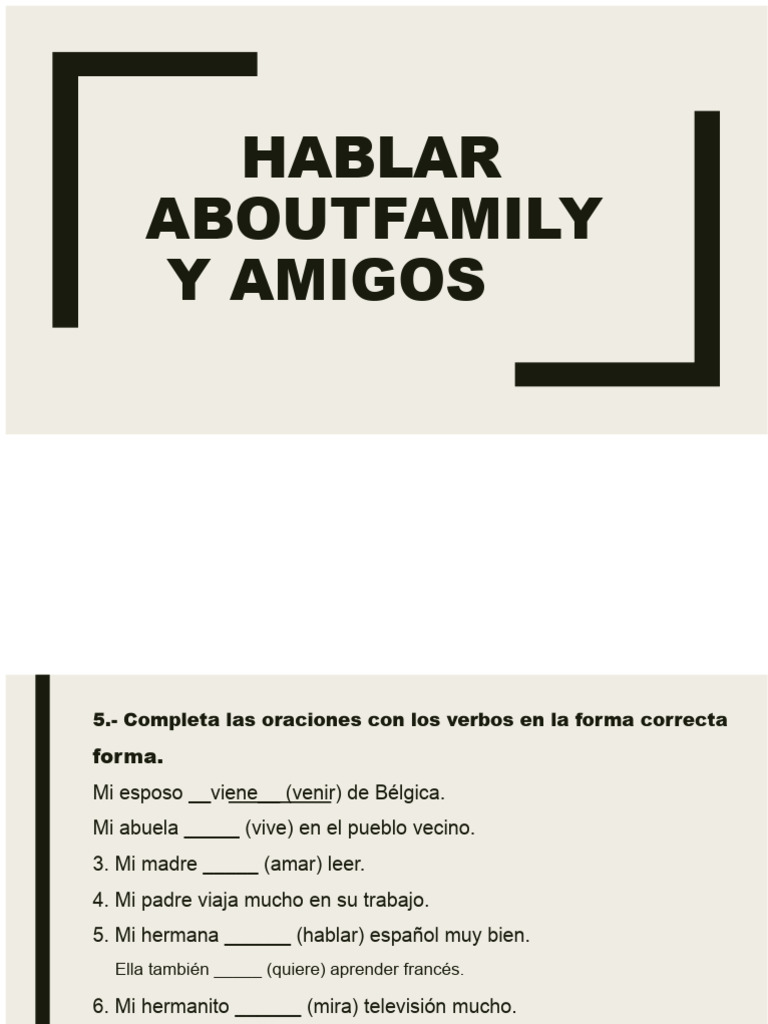 Hablando Sobre La Familia y Los Amigos | PDF