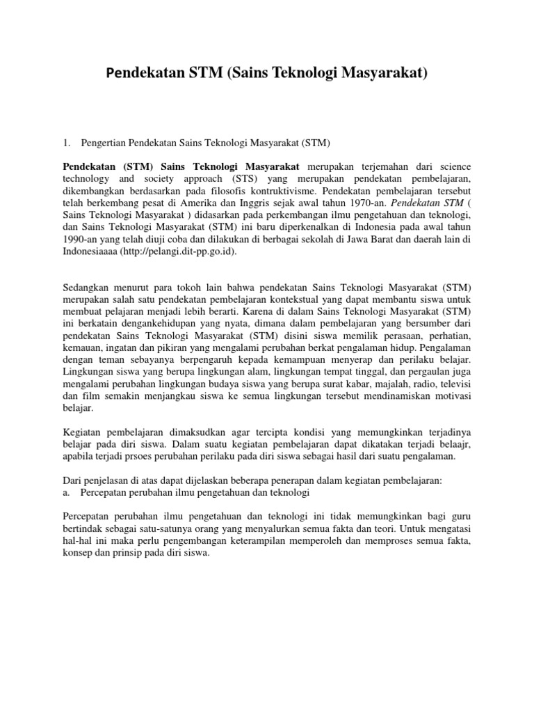 Pendekatan STM dalam Pembelajaran Siswa | PDF