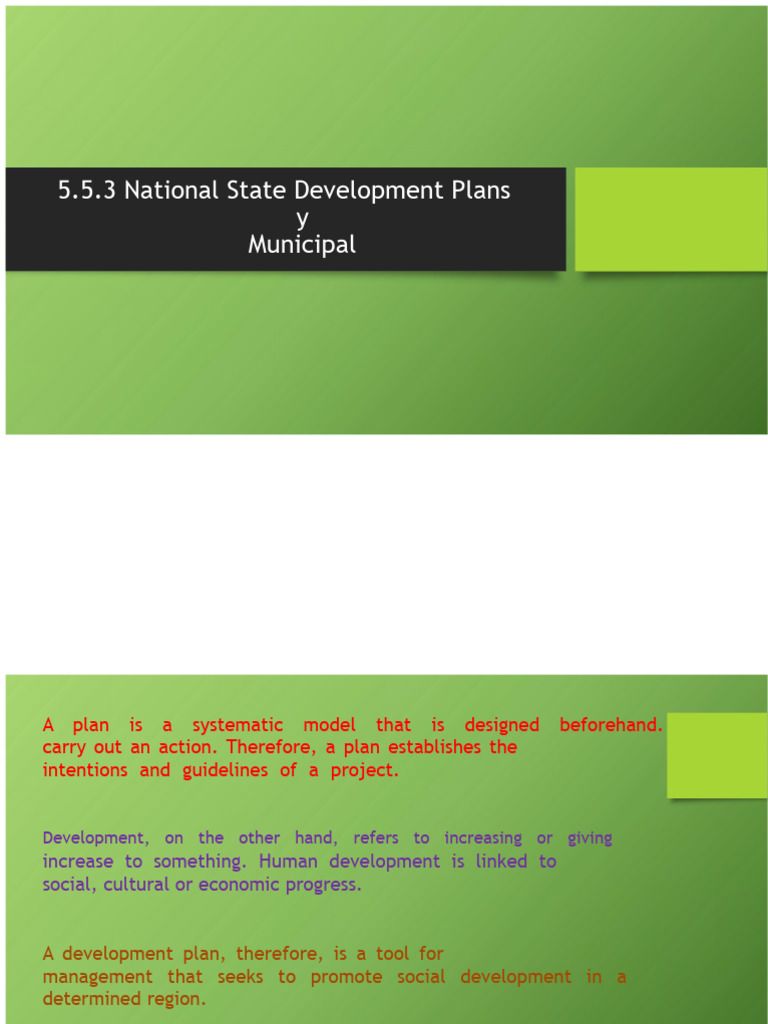 5.5.3 National, State, and Municipal Development Plans | PDF | Economies