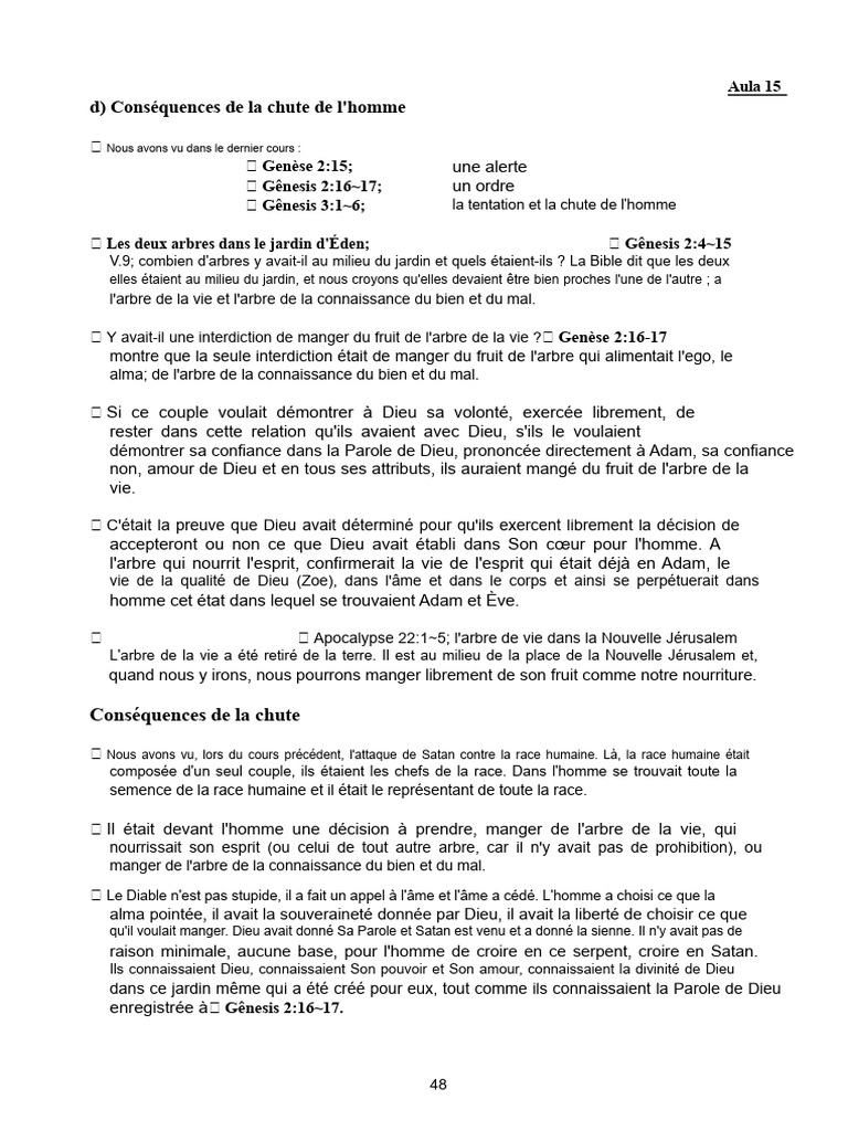 Conséquences de la chute de l'homme | PDF | Adam | Diable