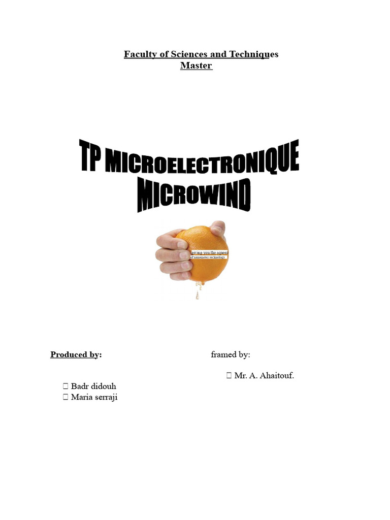 TP microwind | PDF | Cmos | Mosfet