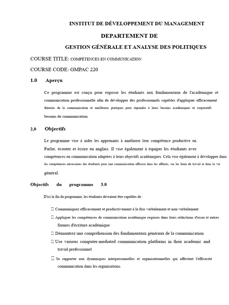 Compétences en Communication Académique | PDF | la communication