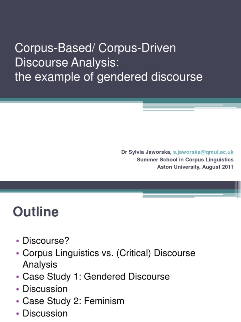 Corpus-Driven Gender Discourse Analysis | PDF | Linguistics | Analysis