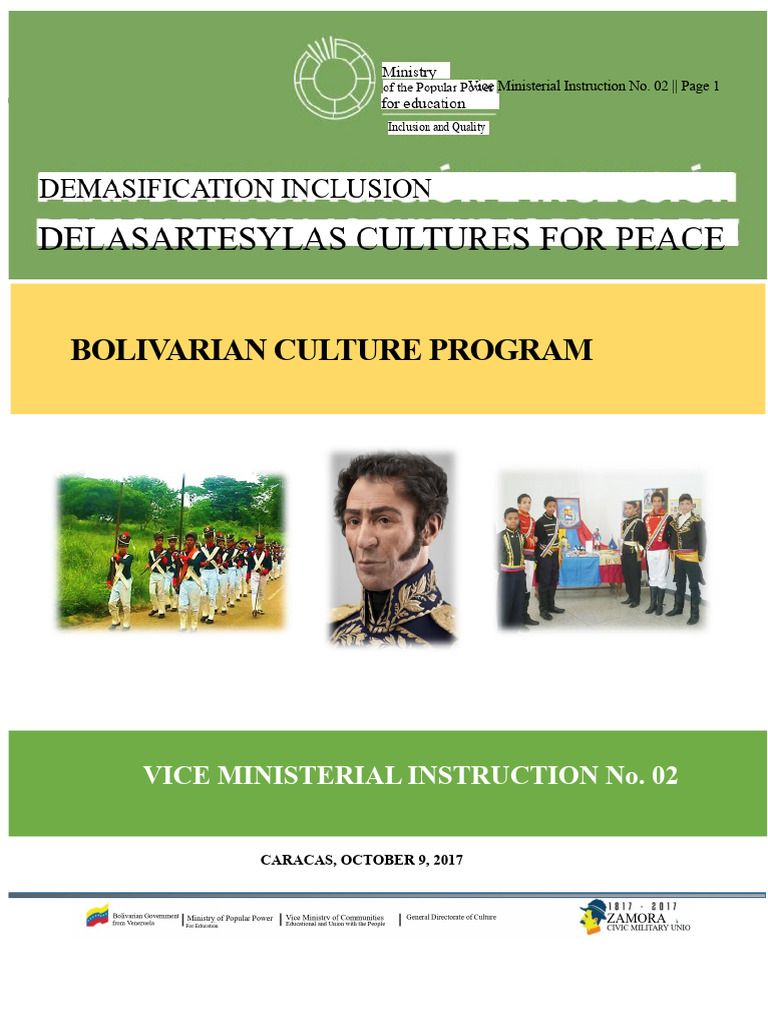Bolivarian Culture Program Overview | PDF | Pedagogy | Narrative