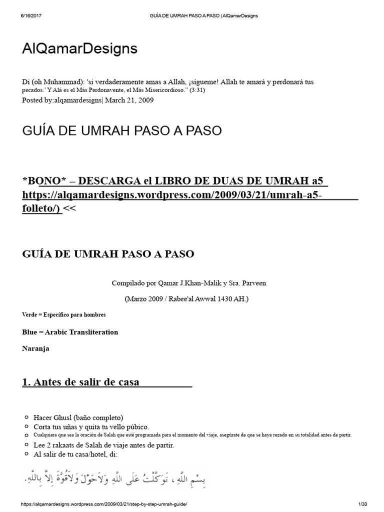 Guía Completa de Umrah Paso a Paso | PDF | Hayy | Sharia