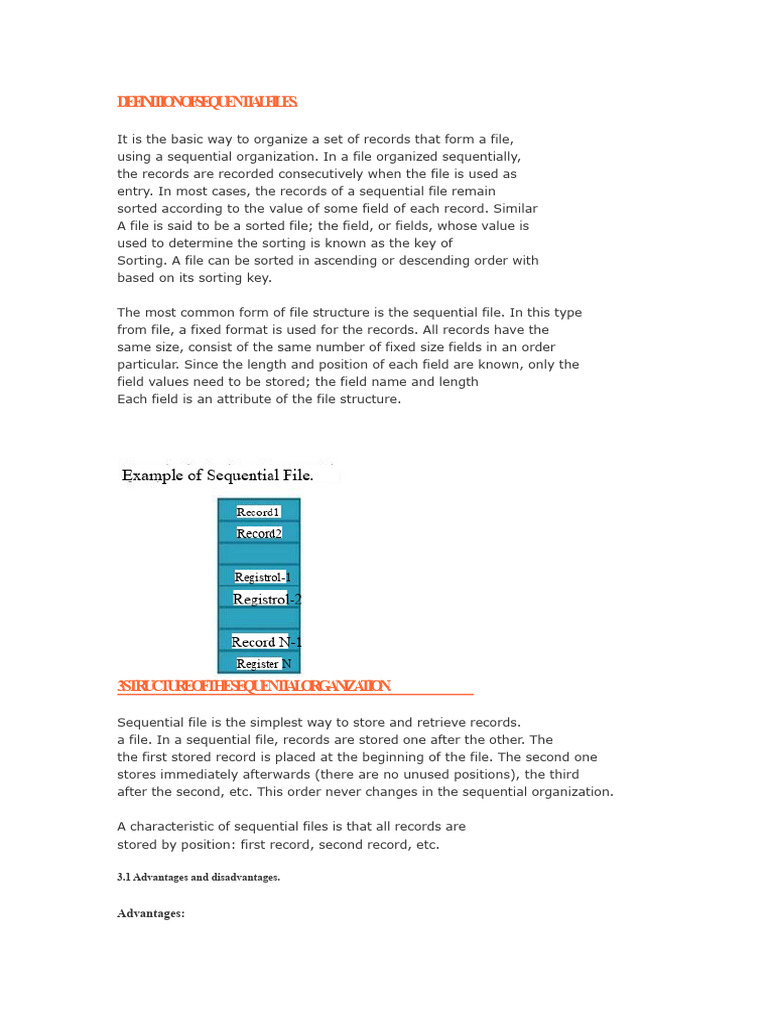 Definition of Sequential Files | PDF | File System | Computer File
