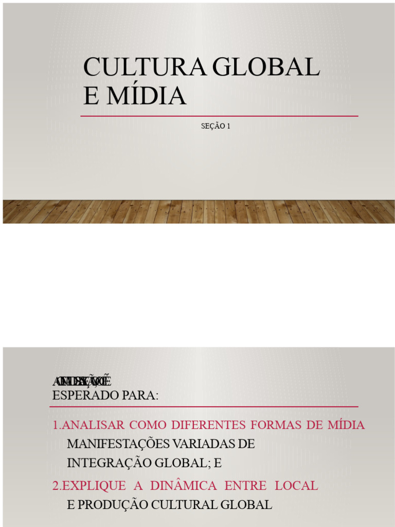 Dinâmica da Mídia e Cultura Global | PDF | Mídia de massa | Globalização