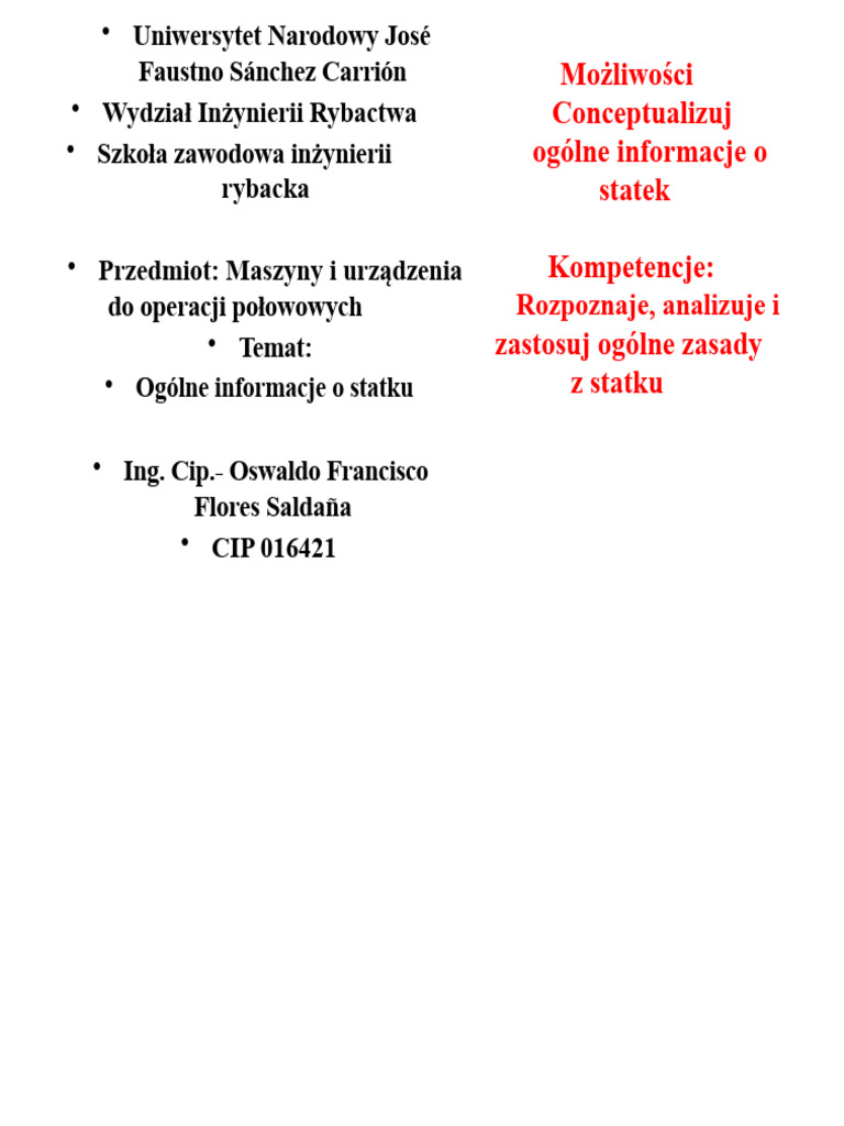 2 Ogólne Informacje o Statku | PDF
