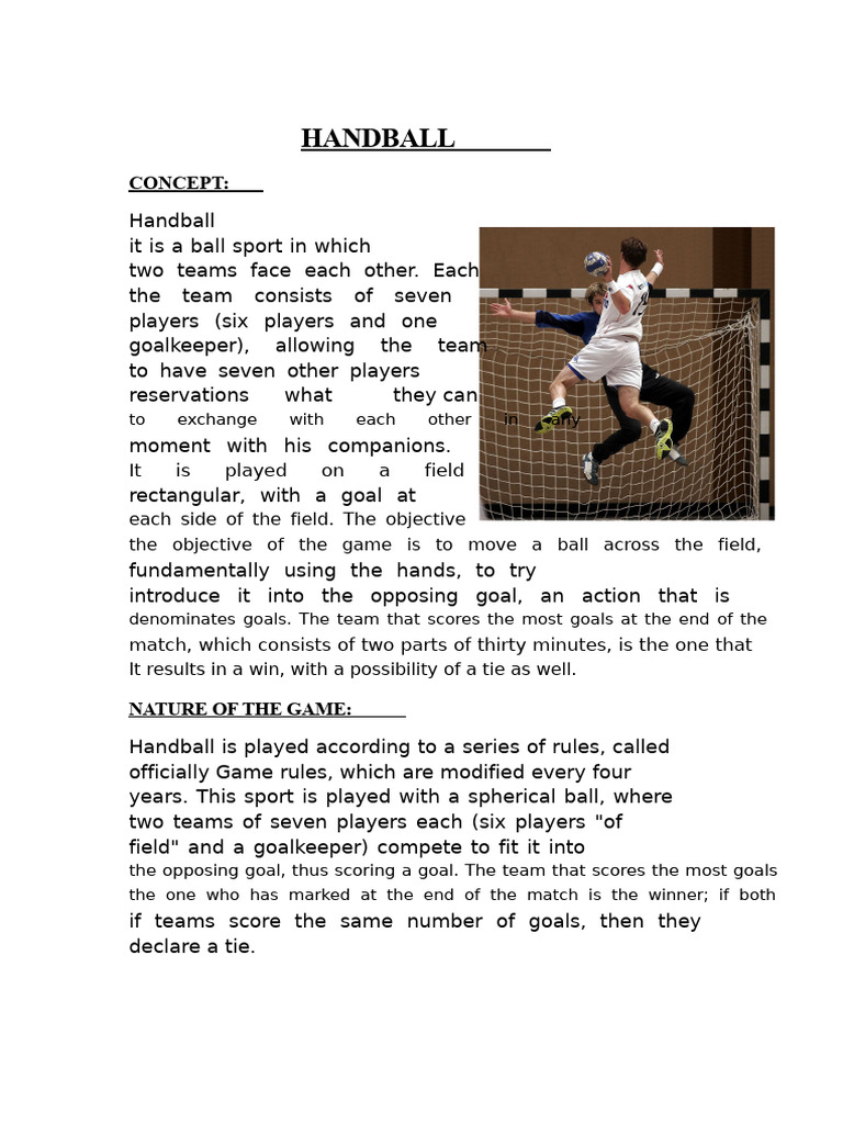 Handball | PDF | Team Sports | Sports Rules And Regulations
