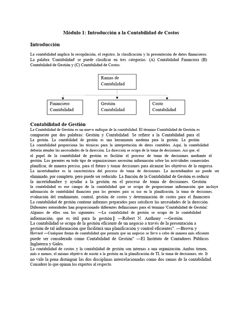 Introducción a la Contabilidad de Costos | PDF | Contabilidad ...