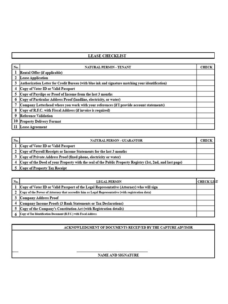 Essential Lease Checklist for Tenants | PDF