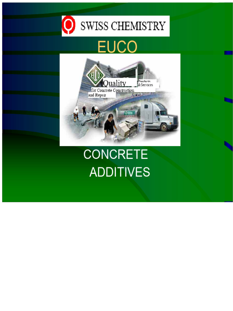EUCO Concrete Additives Overview | PDF | Concrete | Mortar (Masonry)