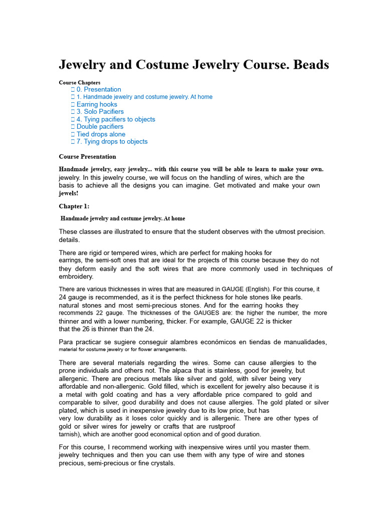 Jewelry and costume jewelry course | PDF | Jewellery | Silver