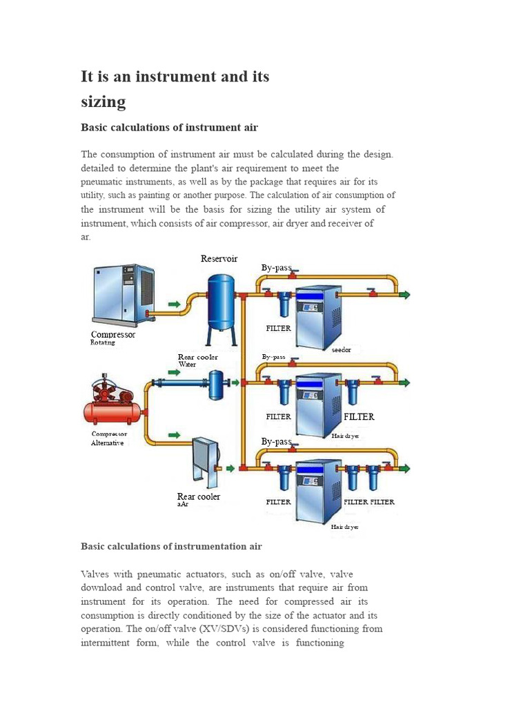 Instrument Air Sizing Calculations | PDF | Valve | Utility
