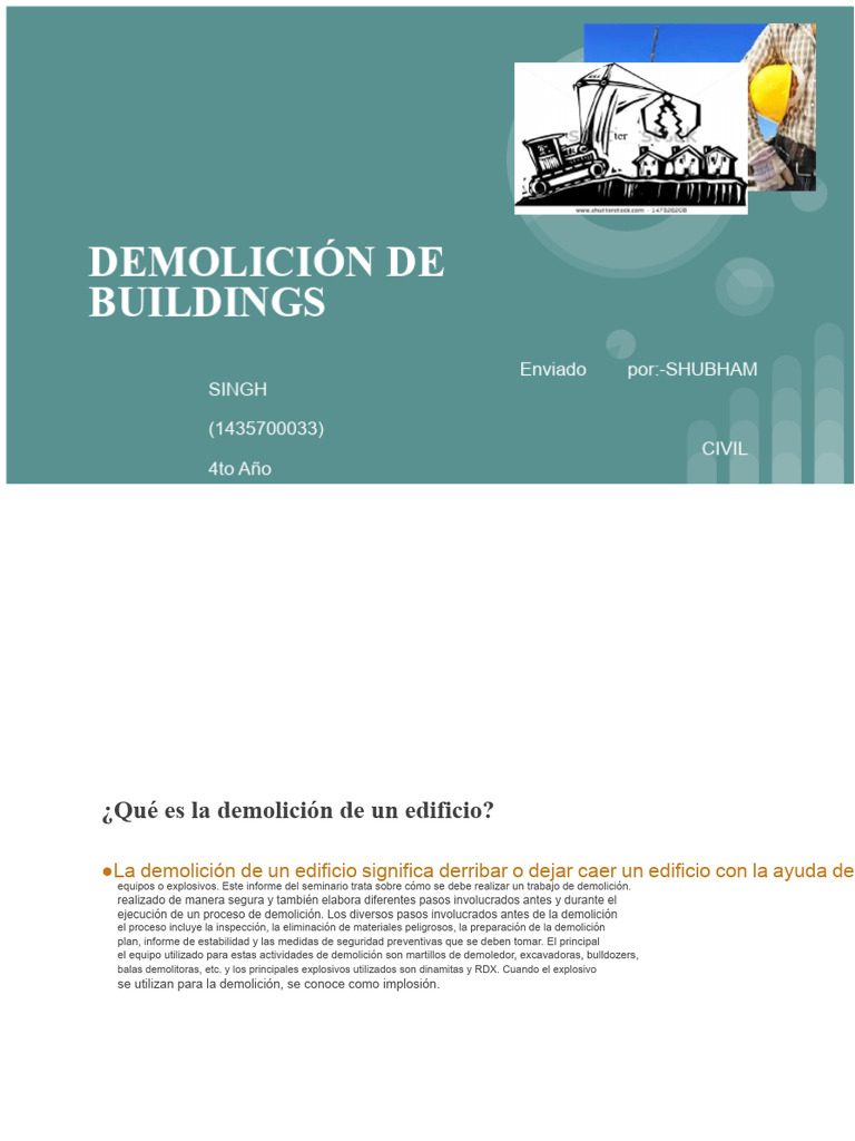 Guía Completa sobre Demolición de Edificios | PDF | Demolición ...