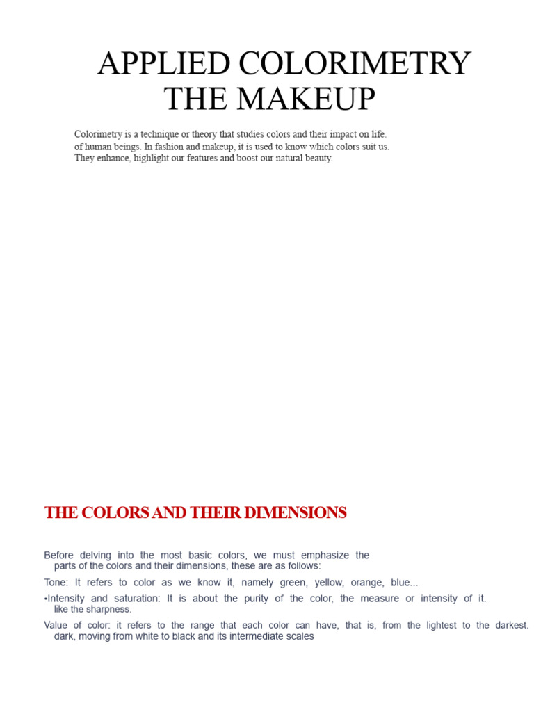 Understanding Colorimetry in Makeup | PDF | Color | Grey