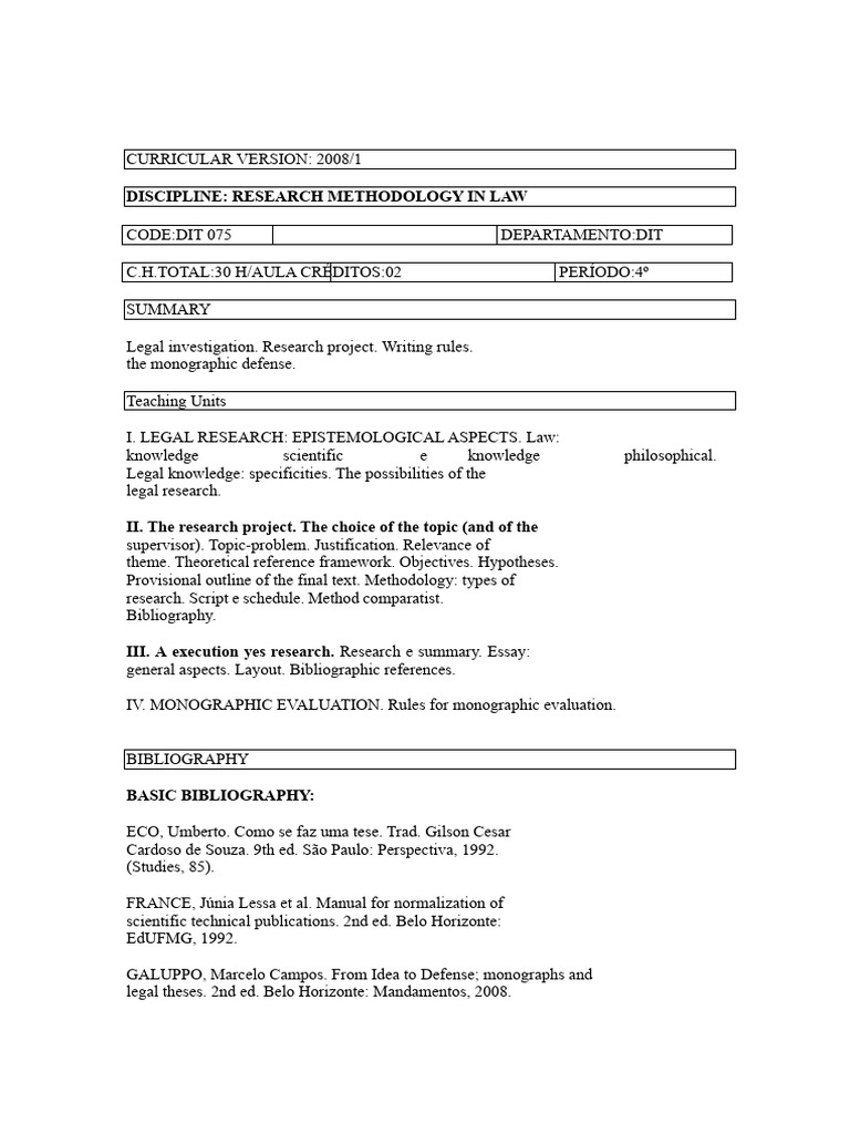 Dit075 - Research Methodology in Law PDF | PDF | Methodology | Science