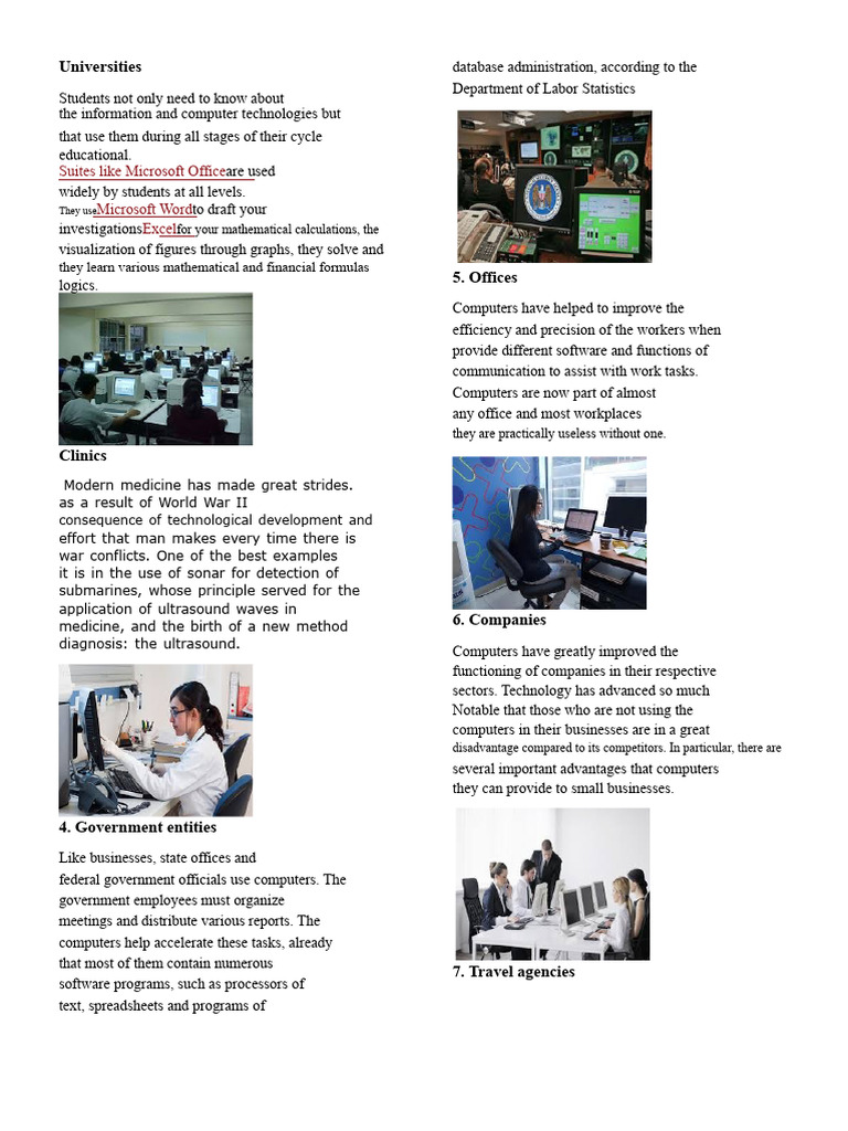 Computer and Its Uses in Different Places | PDF | Telecommunications ...