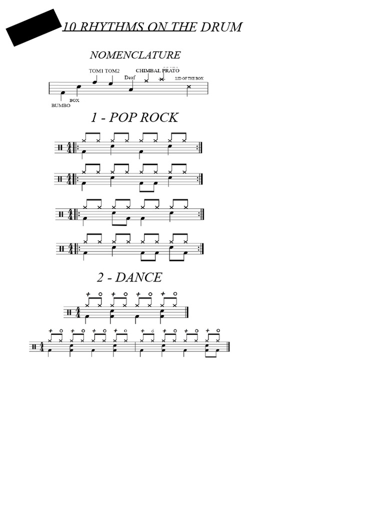 PDF 10 Rhythms - Drums | PDF