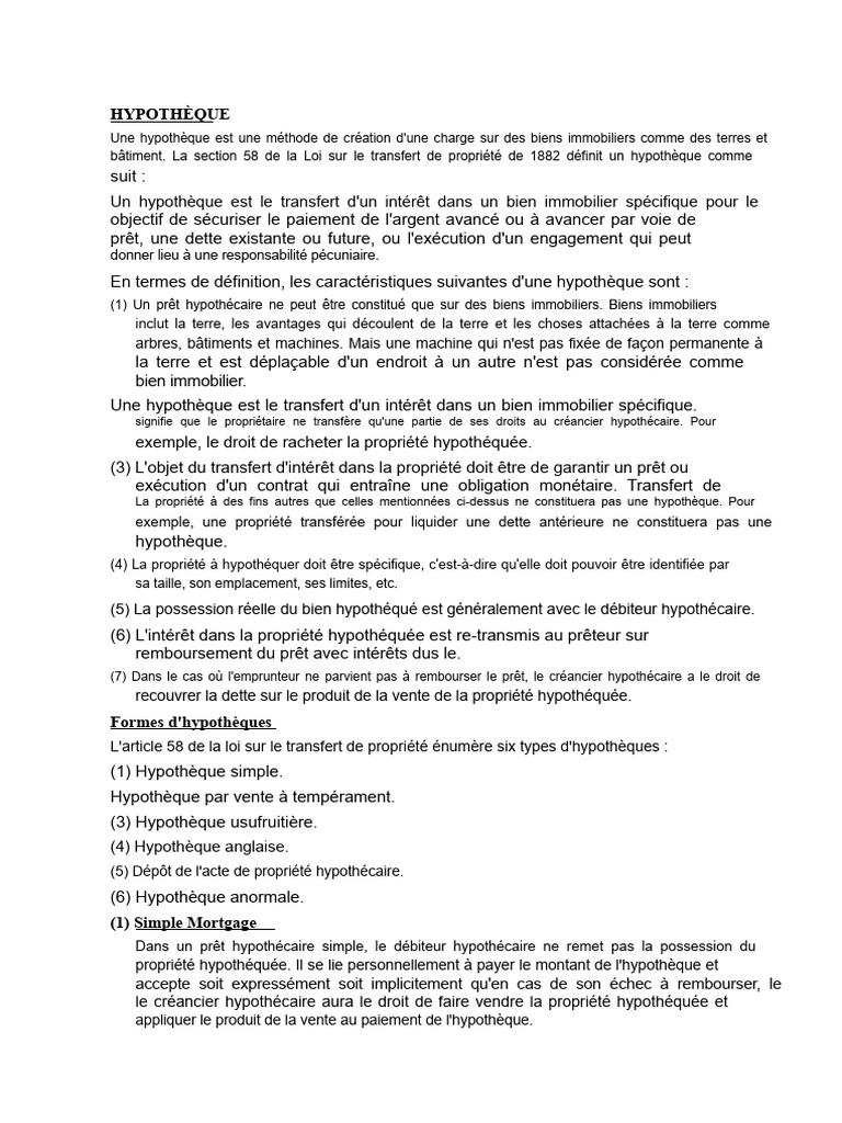 Comprendre les types d'hypothèques | PDF | Prêt immobiliers | Prêts