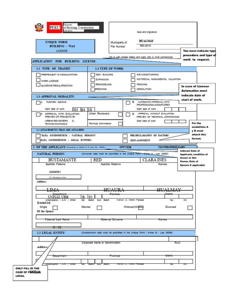 FUE License Example Filled | PDF