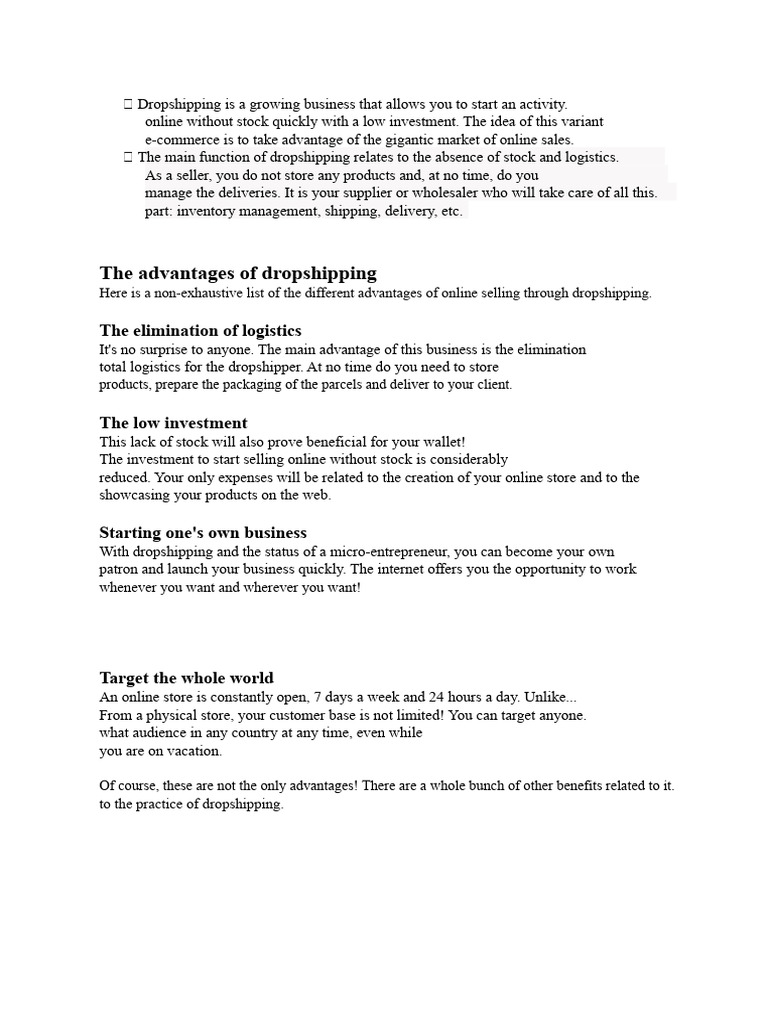 Guide to Starting a Dropshipping Business | PDF | Online Shopping | E ...