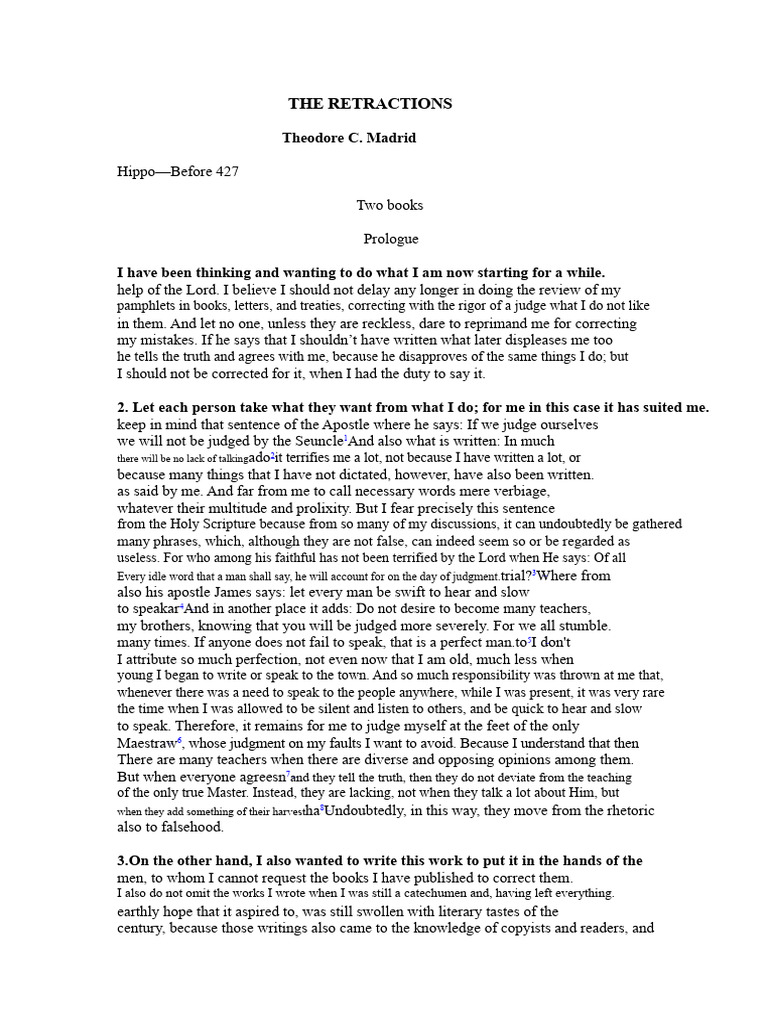 The Retractions | PDF | Soul | Reason