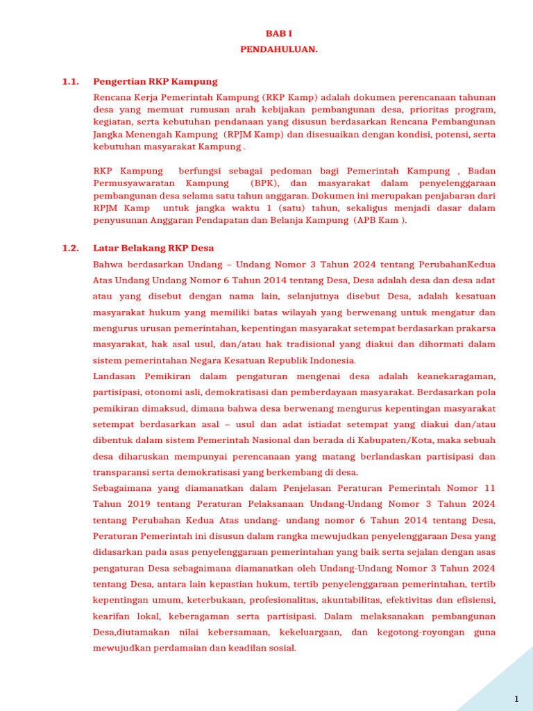 RKP Kampung: Panduan Pembangunan Desa | PDF