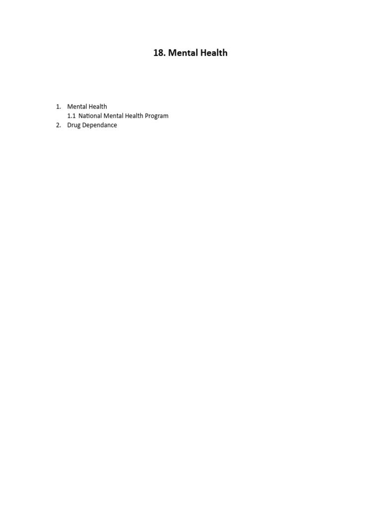 Mental Health and Drug Dependence Guide | PDF