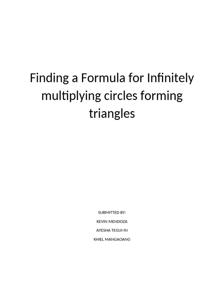 Circles Forming Triangles: A Formula | PDF | Circle | Conjecture