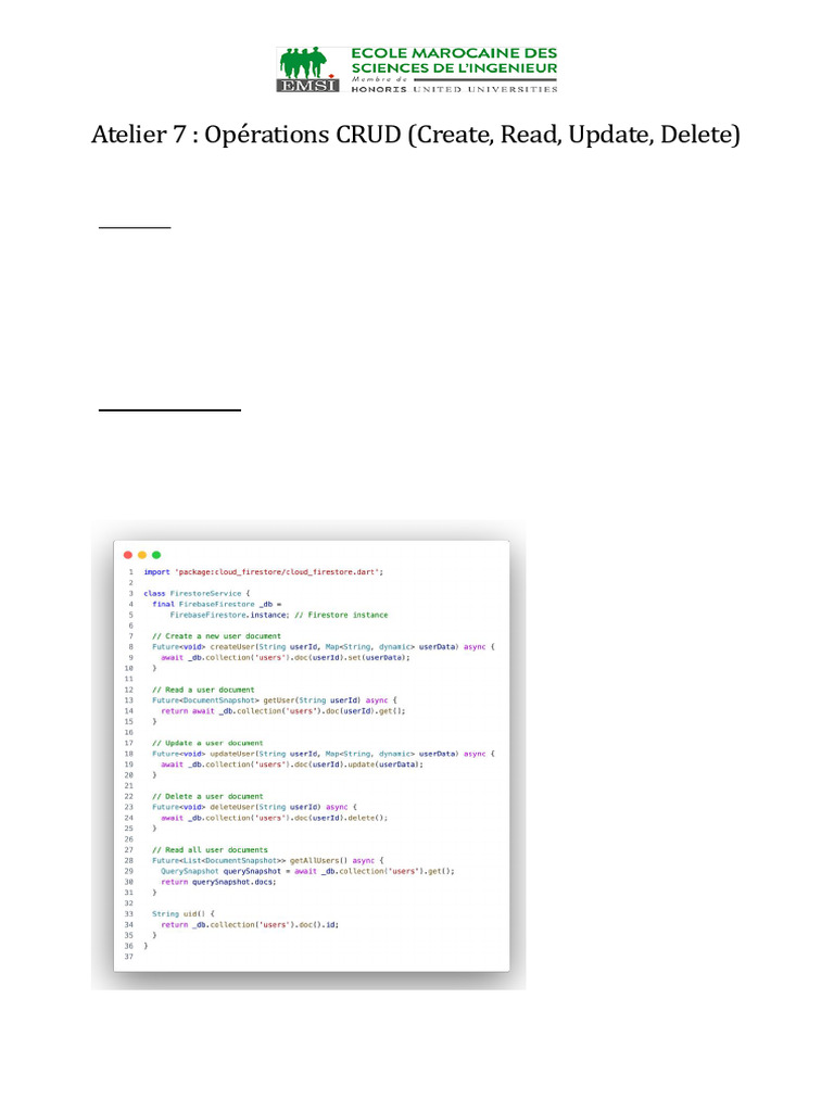 Intégration de Firebase Firestore avec Flutter | PDF