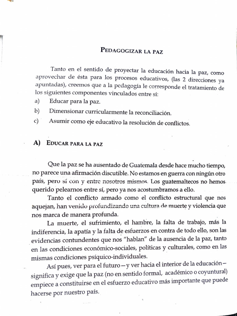 Educar para la Paz en Guatemala | PDF | Paz | Psicología Social