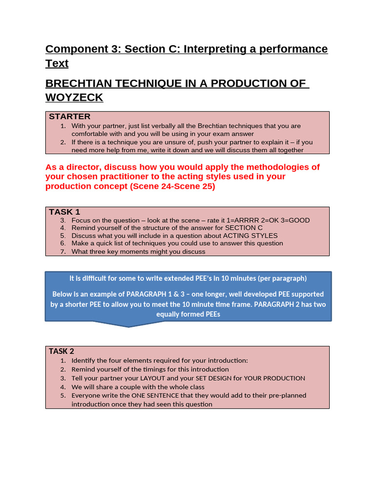 Brechtian Techniques in Woyzeck Production | PDF | Nonverbal Communication