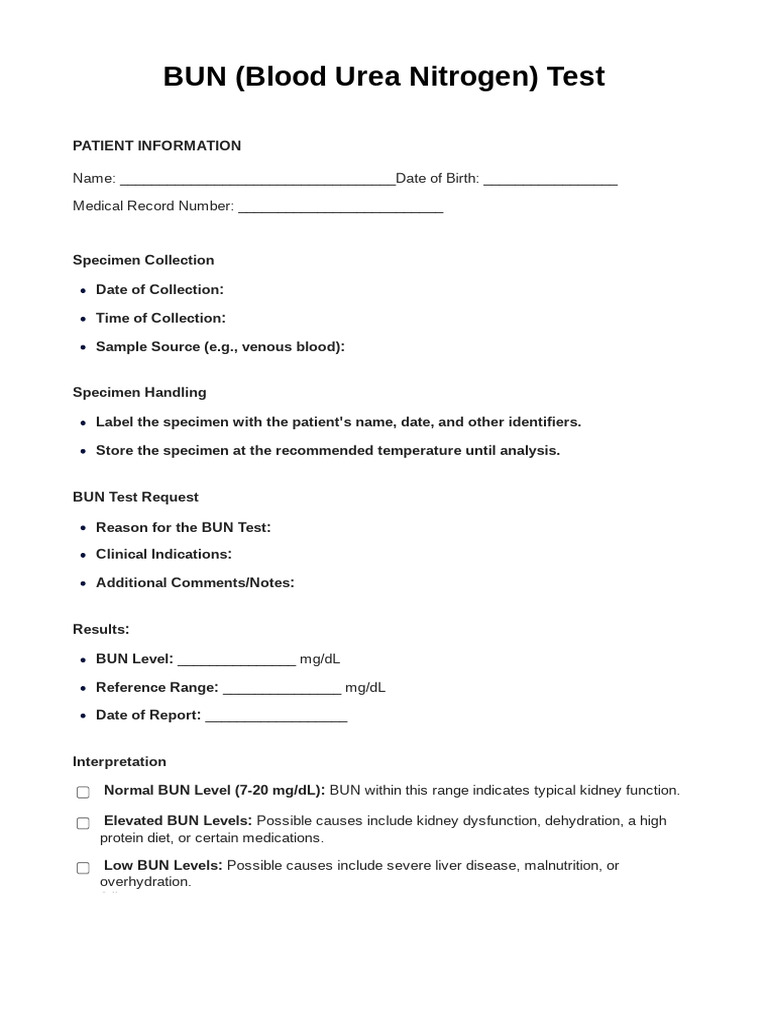 BUN Test Overview and Interpretation Guide | PDF