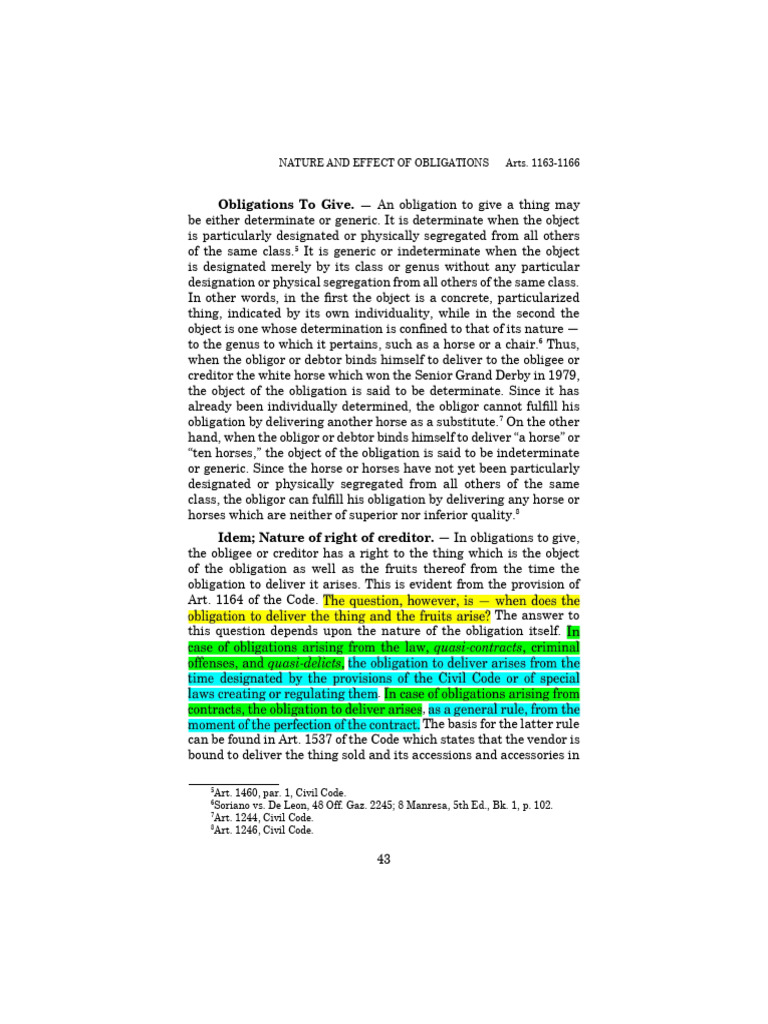 Types of Obligations to Give Explained | PDF | Private Law | Civil Law ...