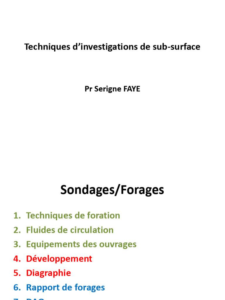 Techniques de Forage et Diagraphie | PDF