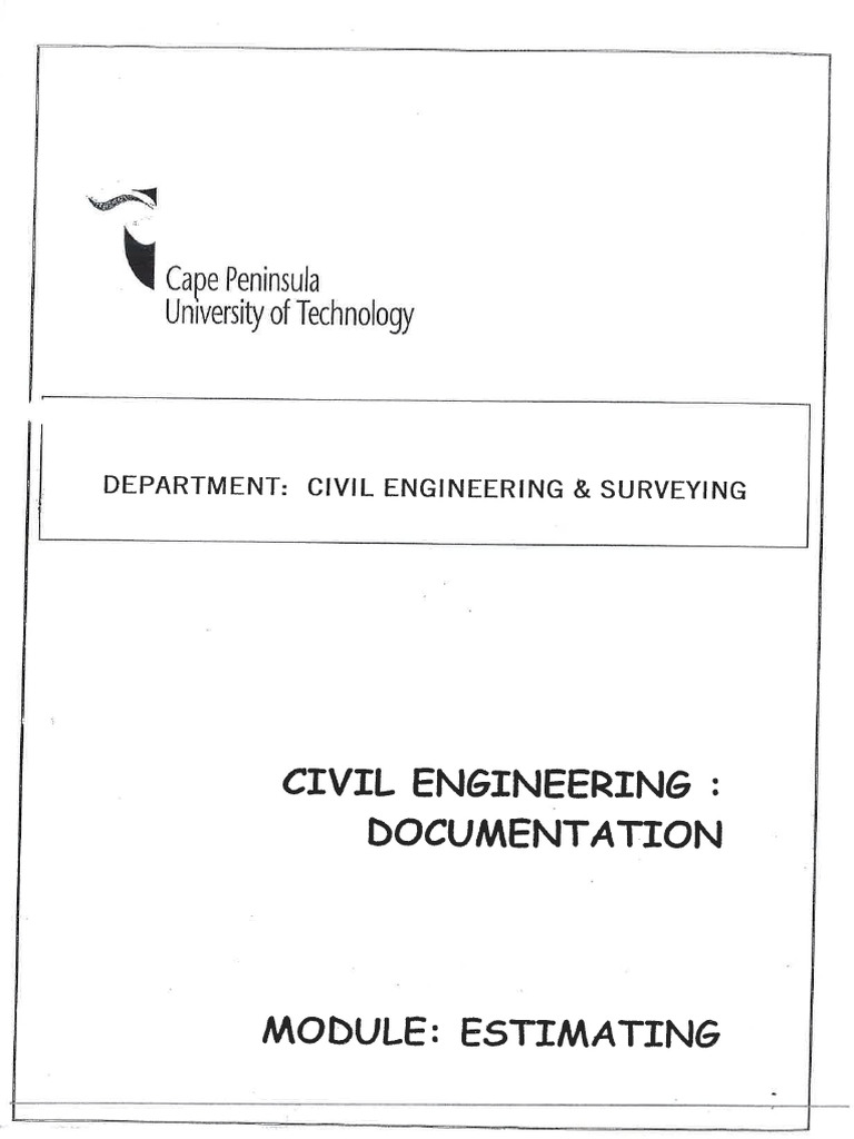 Chap 1 & 2 Estimating Notes-1 | PDF