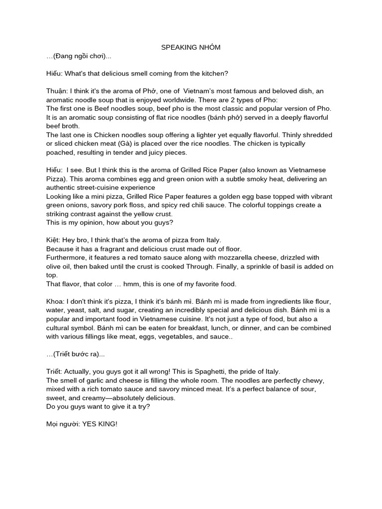 Speaking Final Test (1) | PDF
