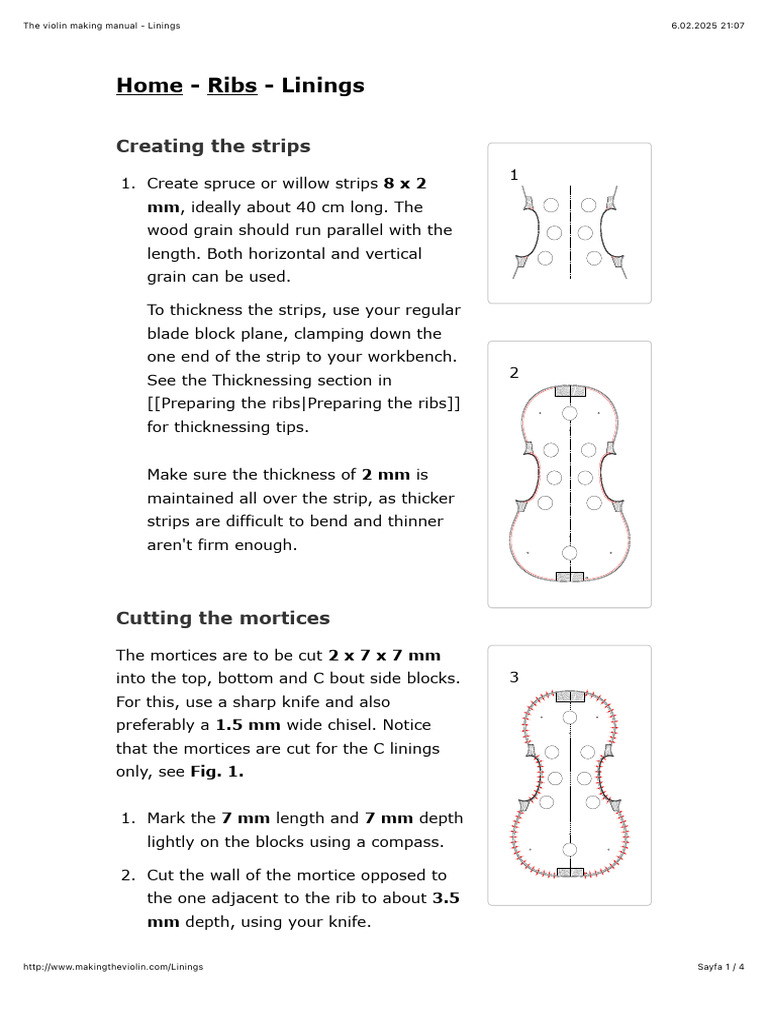 Violin Linings Construction Guide | PDF