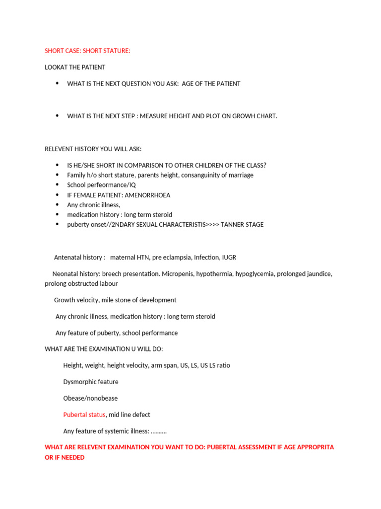 Evaluating Short Stature in Children | PDF | Medical Specialties ...