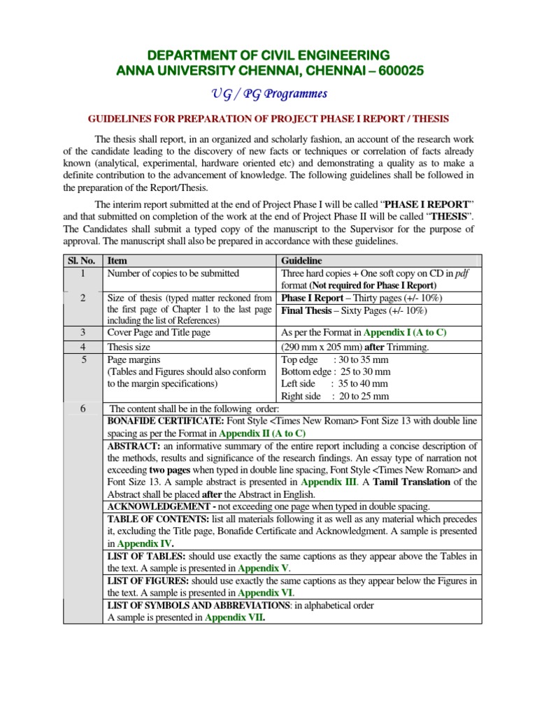progress report format for phd anna university