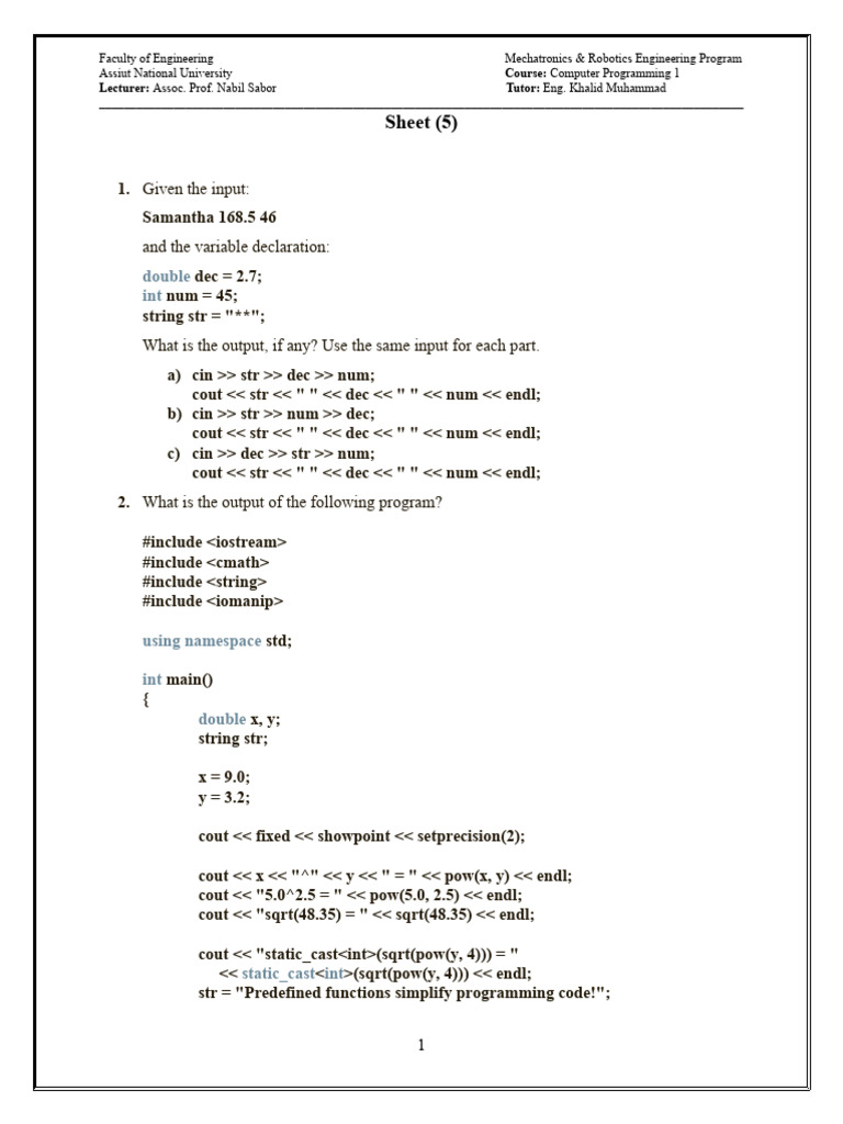 Sheet 05 | PDF | C++ | Computing