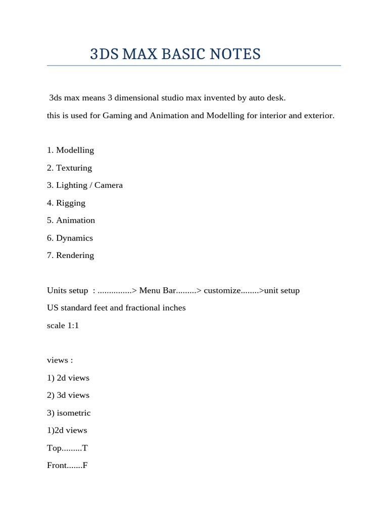 3ds Max Notes | PDF | Autodesk 3ds Max | Shape