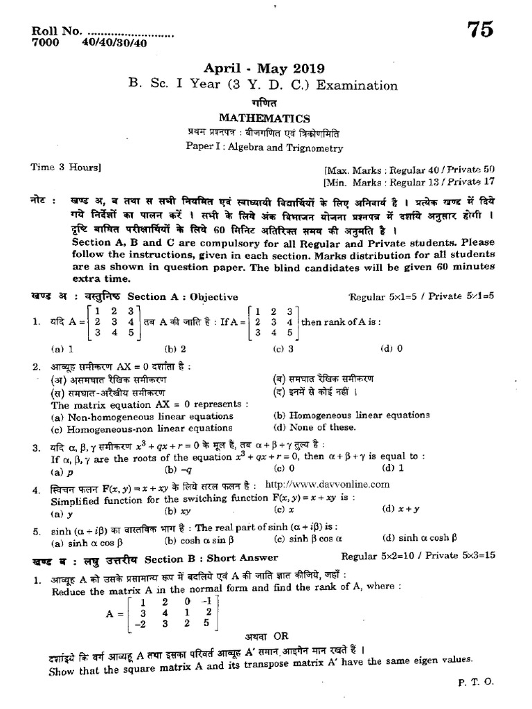 B. Sc. Paper | PDF